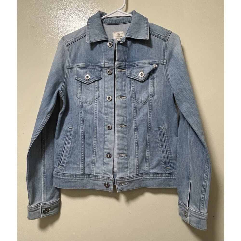 AG Adriano Goldschmied Women's Blue Denim Jean Trucker Jacket - Size Small